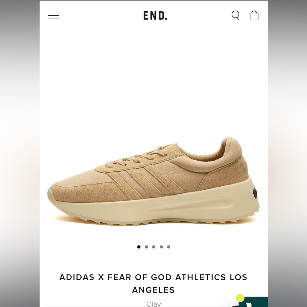 Adidas X Fear of God Athletic Los Angeles Sneakers Clay UK 4.5 women’s/youth 6
